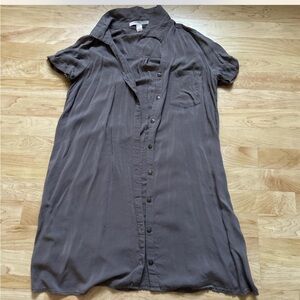 Forever 21 Charcoal Button-Up Dress